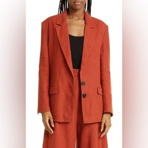 Farm Rio Brown Linen Blazer